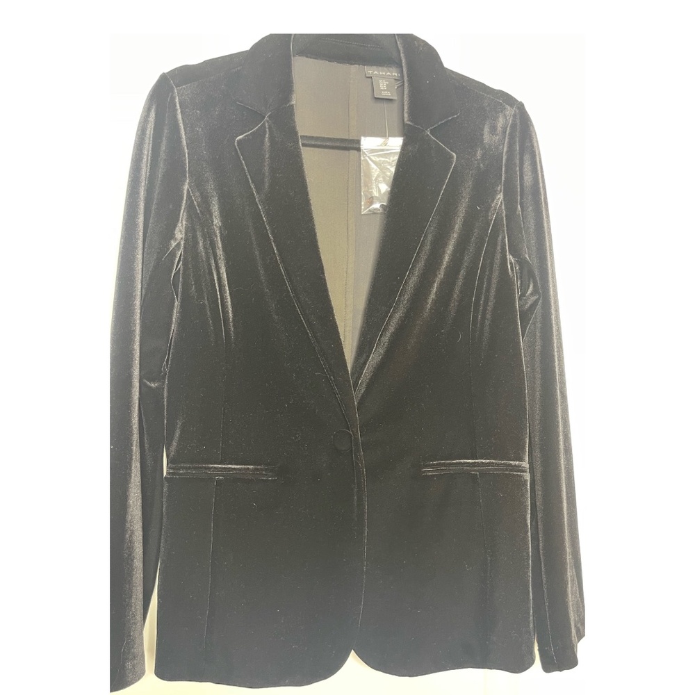 Tahari Black Velvet Blazer Size Medium